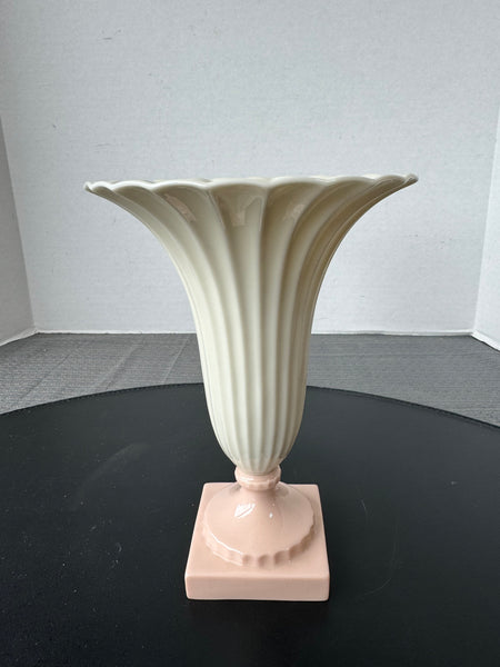 Vintage Lenox Regal Collection Pink & Ivory Trumpet Vase