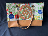 Anne Klein Floral Lion Logo Shoulder Tote Bag
