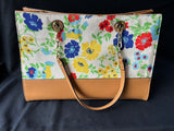 Anne Klein Floral Lion Logo Shoulder Tote Bag