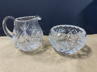 Crystal Cut Cream And Sugar set