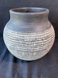 Frasier-Style Textured Ceramic Vase W/Potpourri Filler  – Pottery Barn Inspired – Slate Gray