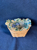 Longaberger 1999 Oregano Booking Basket Yellow Blue Roses Trellis Liner