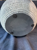 Frasier-Style Textured Ceramic Vase W/Potpourri Filler  – Pottery Barn Inspired – Slate Gray