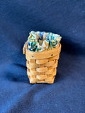 Longaberger 1999 Oregano Booking Basket Yellow Blue Roses Trellis Liner