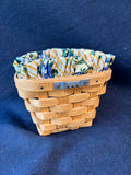 Longaberger 1999 Oregano Booking Basket Yellow Blue Roses Trellis Liner