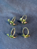 Set Of 4 Lenox Holly Napkin Rings (B)
