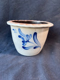 Rowe Pottery Works Salt Glaze Stoneware Cobalt Blue Flower Pot
