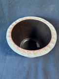 Rowe Pottery Works Salt Glaze Stoneware Cobalt Blue Flower Pot