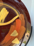 Fused Art Glass Decorative Platter on Stand