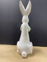 Bunny Statue With Flowers