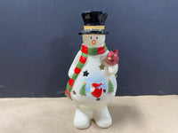 Vintage Jolly Santa Snowman Candle Holder