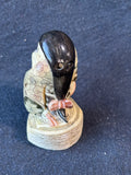 Japanese Netsuke-Style Carved Resin Figurine Kimono Woman/Geisha