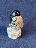 Japanese Netsuke-Style Carved Resin Figurine Kimono Woman/Geisha