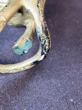 Brass Mouse Holding Leaf Tray Figurine Trinket Dish