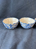 Handmade Blue & Cream Splatter Pottery Bowls – Lot of 4 *Read Description*