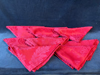 Set Of 8 Red Cloth Napkins