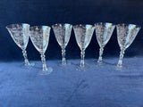 Set Of 6 Fostoria Chintz Etched Crystal Water Goblets