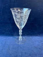 Set Of 6 Fostoria Chintz Etched Crystal Water Goblets