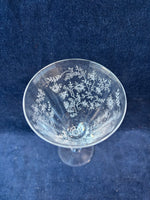 Set Of 6 Fostoria Chintz Etched Crystal Water Goblets