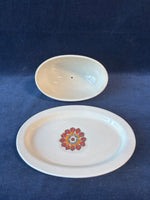 Dutch Wax Hand-Painted Ceramic Covered Butter Dish Stripes
