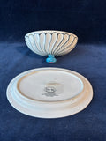 Dutch Wax Hand-Painted Ceramic Covered Butter Dish Stripes