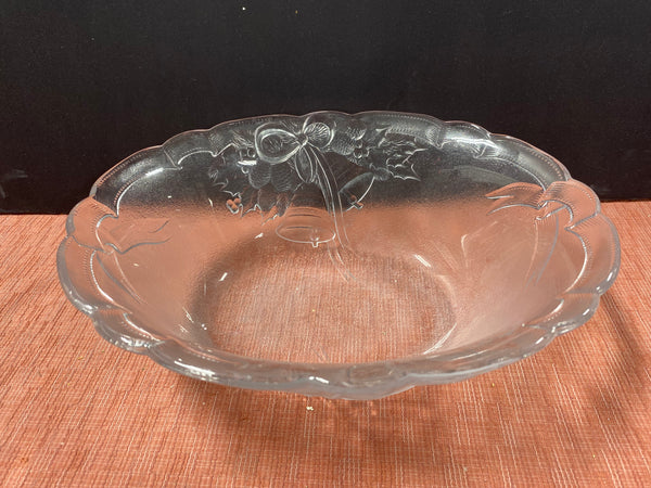 Mikasa Crystal Frosted Holiday Serving Bowl