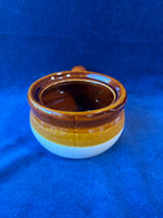 Set Of 3 Brown Rim French Onion Bowls