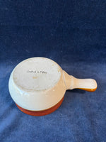 Set Of 3 Brown Rim French Onion Bowls