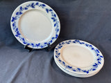 Set Of 4 Salmon Falls Stoneware Pottery Blueberry Vine Salt Glaze Dinner Plates