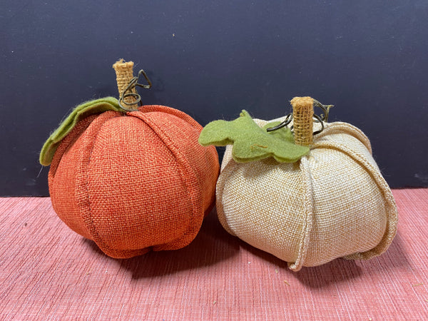 Pair Of Cloth Pumpkins