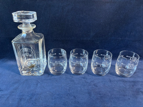 5 Piece Rennie Mackintosh Decanter Set