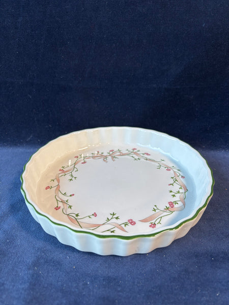 Eternal Beau By Johnson Brothers Large Round Flan Quiche Dish Fluted Edges