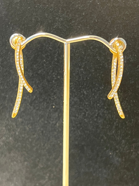 Gold Tone/Faux Diamond Earrings