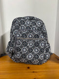 Vera Bradley Charcoal Medallion Paisley Print Campus Backpack Quilted