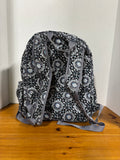Vera Bradley Charcoal Medallion Paisley Print Campus Backpack Quilted