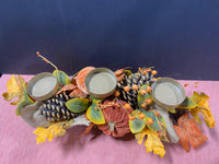 3 Candle Holder Thanksgiving Table Centerpiece