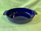 Peugeot Appolia Oval Oven Dish Ceramic Baker w/ Handles - Blue