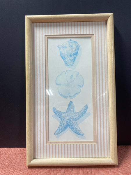 Framed Seashells Watercolor Print