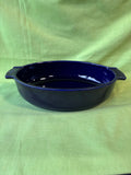 Peugeot Appolia Oval Oven Dish Ceramic Baker w/ Handles - Blue