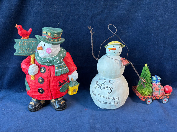 Pair Of Snowman Figurines
