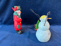 Pair Of Snowman Figurines