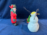 Pair Of Snowman Figurines