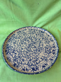 RRP Co Roseville Ohio Blue Spongeware Stoneware Pizza Pan Tray USA