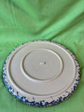RRP Co Roseville Ohio Blue Spongeware Stoneware Pizza Pan Tray USA