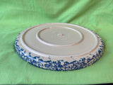 RRP Co Roseville Ohio Blue Spongeware Stoneware Pizza Pan Tray USA