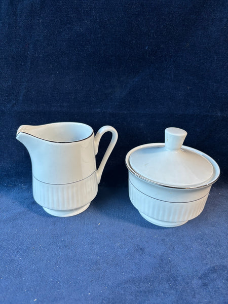 Gibson Black Tie Sugar Bowl And Creamer