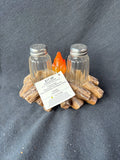 3-Piece Campfire Salt And Pepper Shaker Set (Tested), Appears Unused