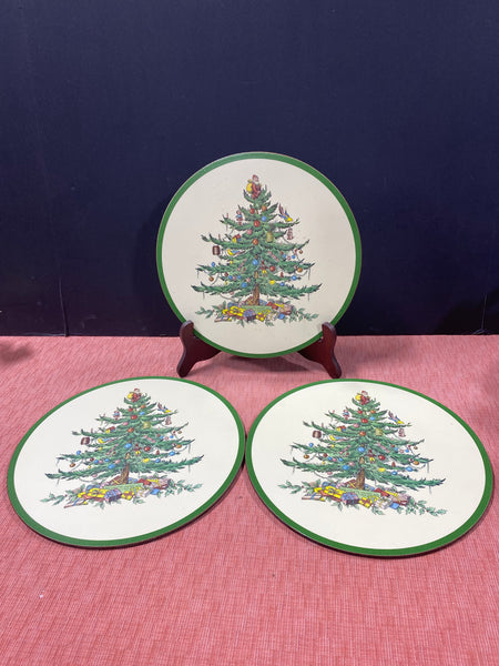 Pimpernel Christmas Tree Acrylic Round Place Mats, 6 PCs