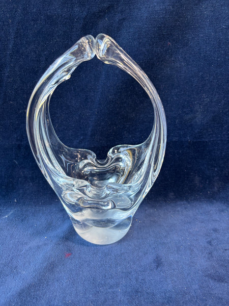 Toscany Collection Art Glass Clear Lead Crystal Basket