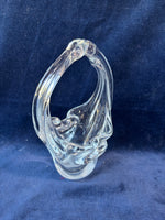 Toscany Collection Art Glass Clear Lead Crystal Basket